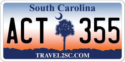 SC license plate ACT355