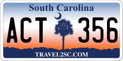 SC license plate ACT356