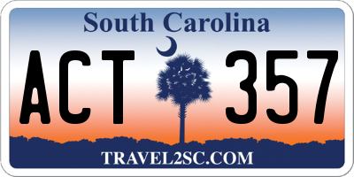 SC license plate ACT357