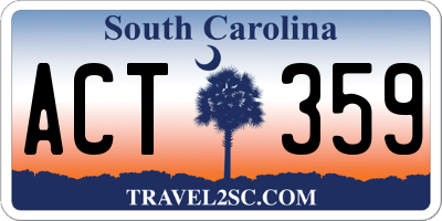 SC license plate ACT359