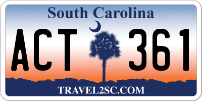 SC license plate ACT361