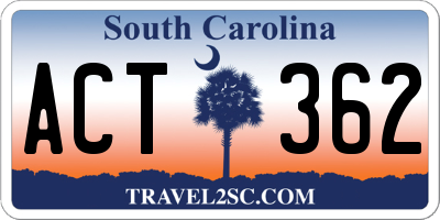 SC license plate ACT362