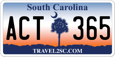 SC license plate ACT365