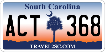 SC license plate ACT368