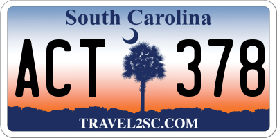 SC license plate ACT378