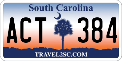 SC license plate ACT384