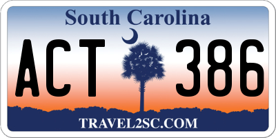 SC license plate ACT386