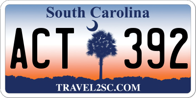 SC license plate ACT392