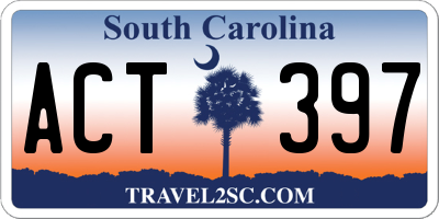 SC license plate ACT397