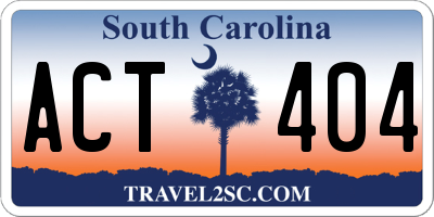SC license plate ACT404