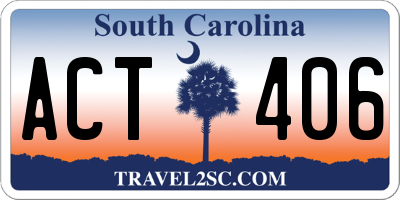 SC license plate ACT406