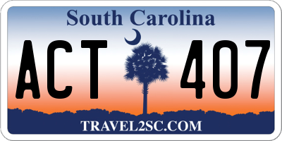 SC license plate ACT407