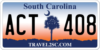SC license plate ACT408