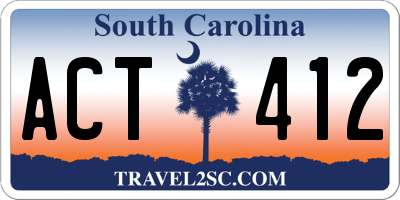 SC license plate ACT412