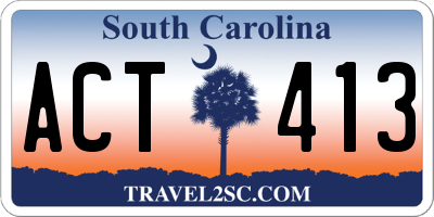 SC license plate ACT413