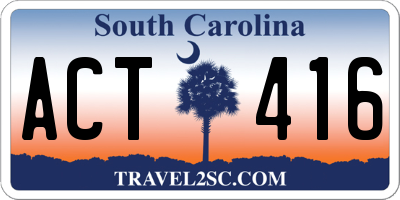 SC license plate ACT416