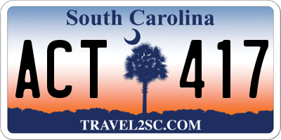 SC license plate ACT417