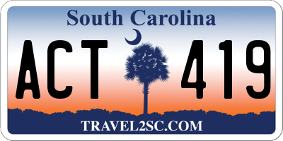 SC license plate ACT419