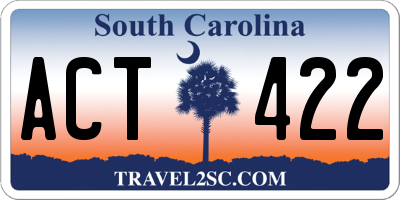 SC license plate ACT422