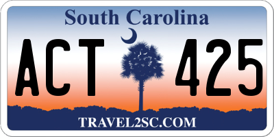SC license plate ACT425