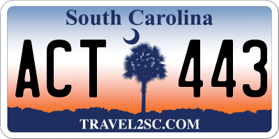 SC license plate ACT443