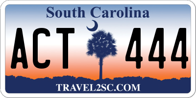 SC license plate ACT444