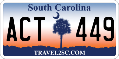 SC license plate ACT449