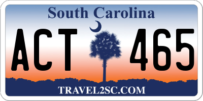 SC license plate ACT465