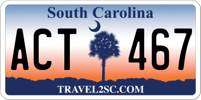 SC license plate ACT467