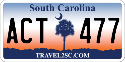 SC license plate ACT477