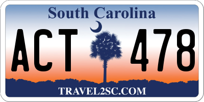 SC license plate ACT478