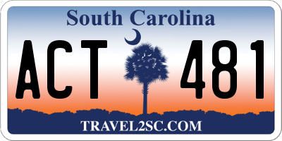 SC license plate ACT481