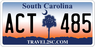 SC license plate ACT485