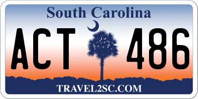 SC license plate ACT486