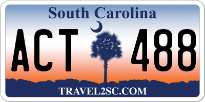 SC license plate ACT488
