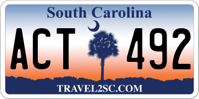 SC license plate ACT492
