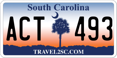 SC license plate ACT493