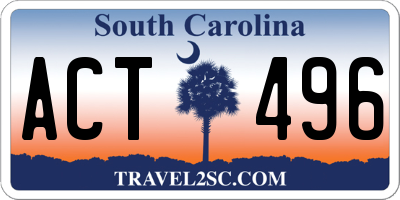 SC license plate ACT496