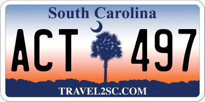 SC license plate ACT497