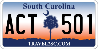 SC license plate ACT501