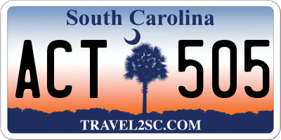 SC license plate ACT505