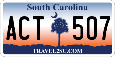 SC license plate ACT507