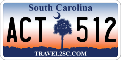 SC license plate ACT512