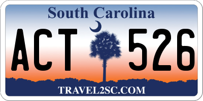 SC license plate ACT526