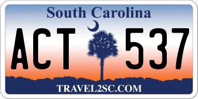 SC license plate ACT537