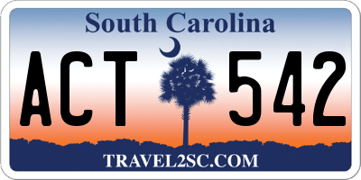 SC license plate ACT542