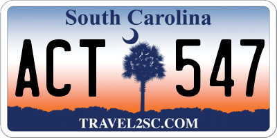 SC license plate ACT547