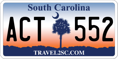 SC license plate ACT552