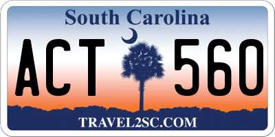 SC license plate ACT560