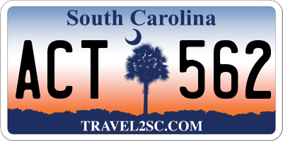 SC license plate ACT562
